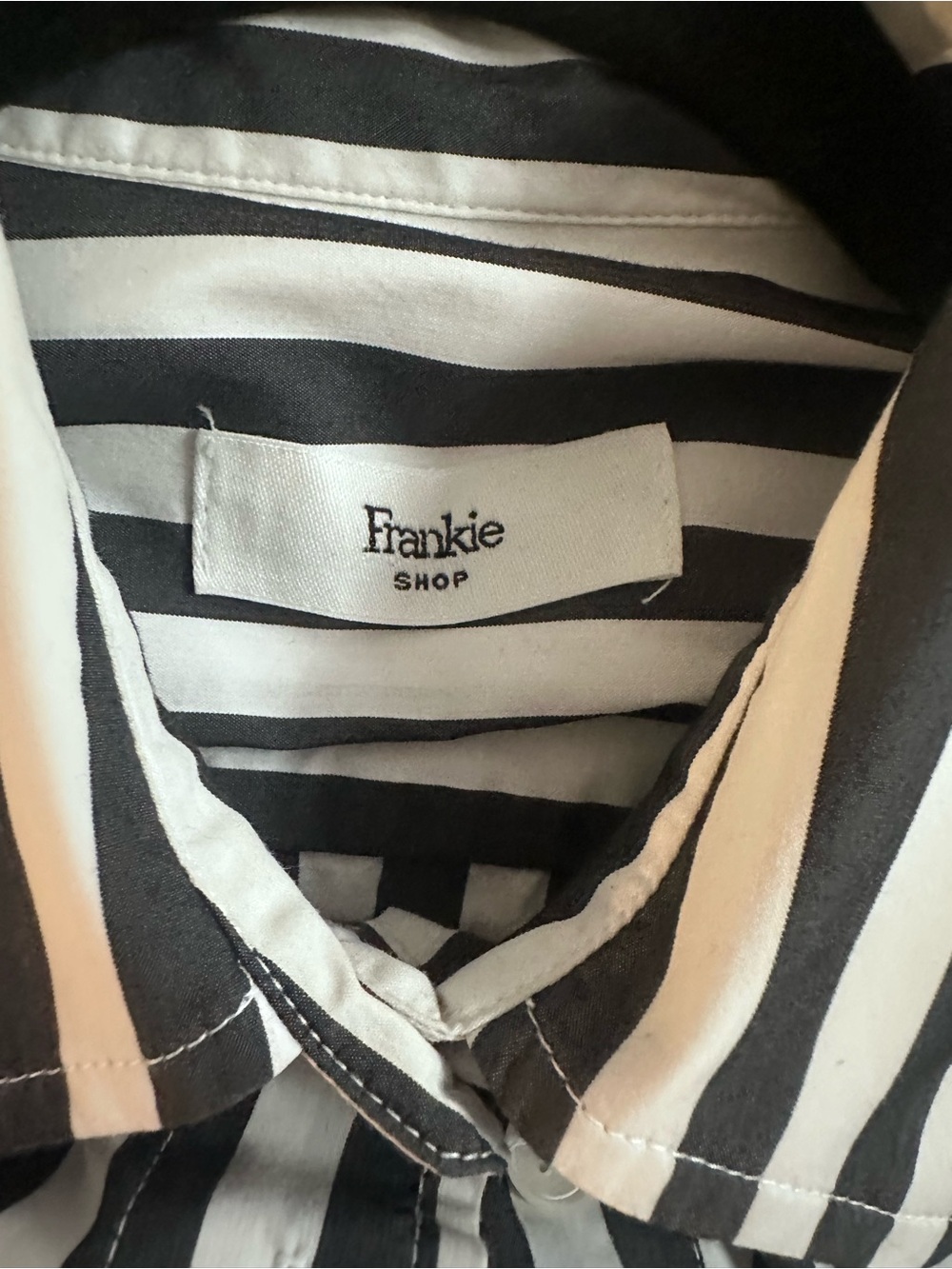 Frankie Shop - SYLVIA OXFORD SHIRT - BLACK/WHITE STRIPE Small - Picture 4 of 12